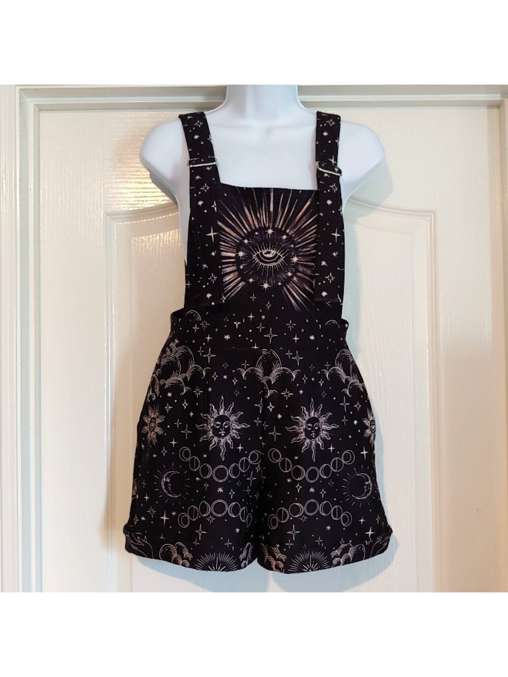 BlackMilk Celestial Sun Moon Short Overalls Romper Witchy Astrology Goth
